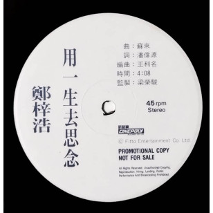 鄭梓浩 用一生去思念 1991 Hong Kong Promo 12" Single EP Vinyl LP 45轉單曲 電台白版碟香港版黑膠唱片 *READY TO SHIP from Hong Kong***